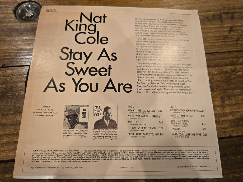 Nat King Cole – Stay As Sweet As You Are (LP, Capitol Special Markets, SPC-3105)