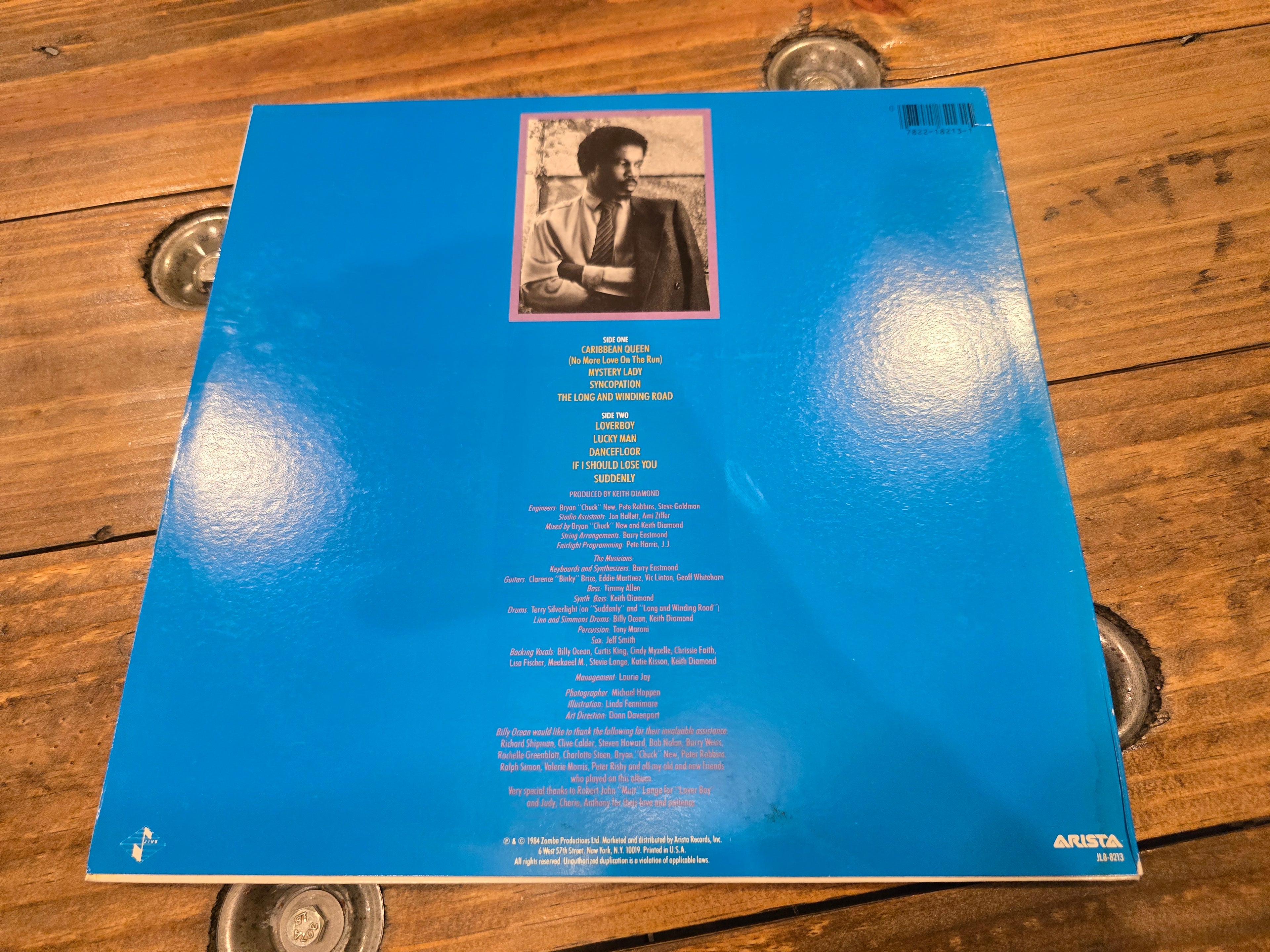 Billy Ocean – Suddenly (1984, LP, Jive/Arista, JL8-8213)