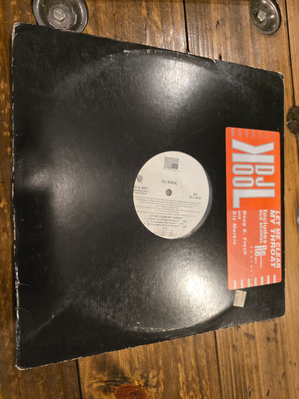 DJ Kool – Let Me Clear My Throat (1996, 12" Promo Single, American Recordings, PRO-A-8557)