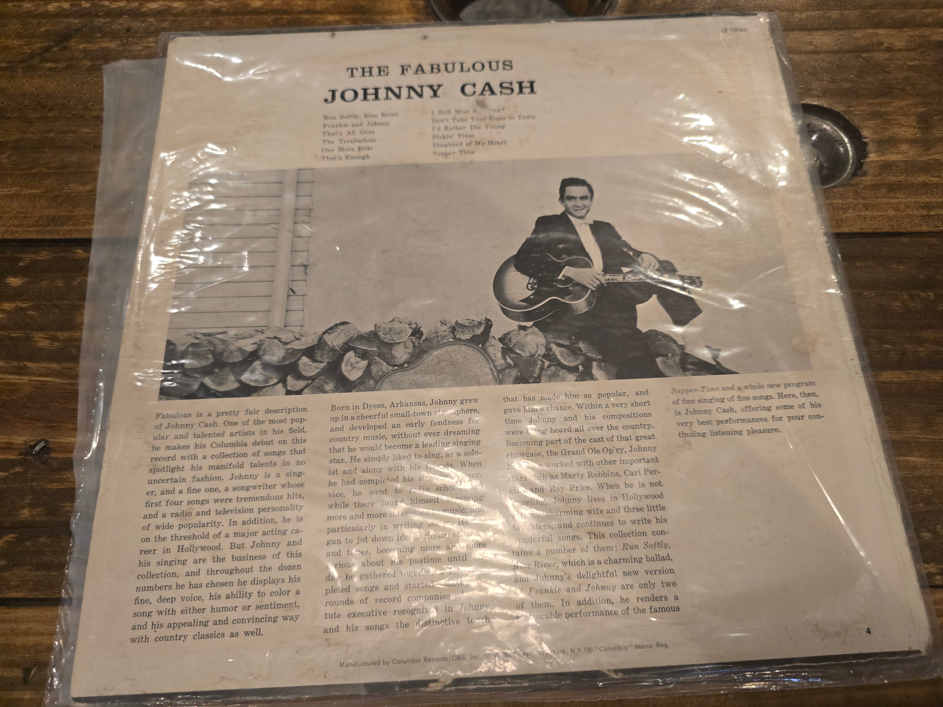 Johnny Cash – The Fabulous Johnny Cash (1958, LP, Columbia Records, LE-10063)
