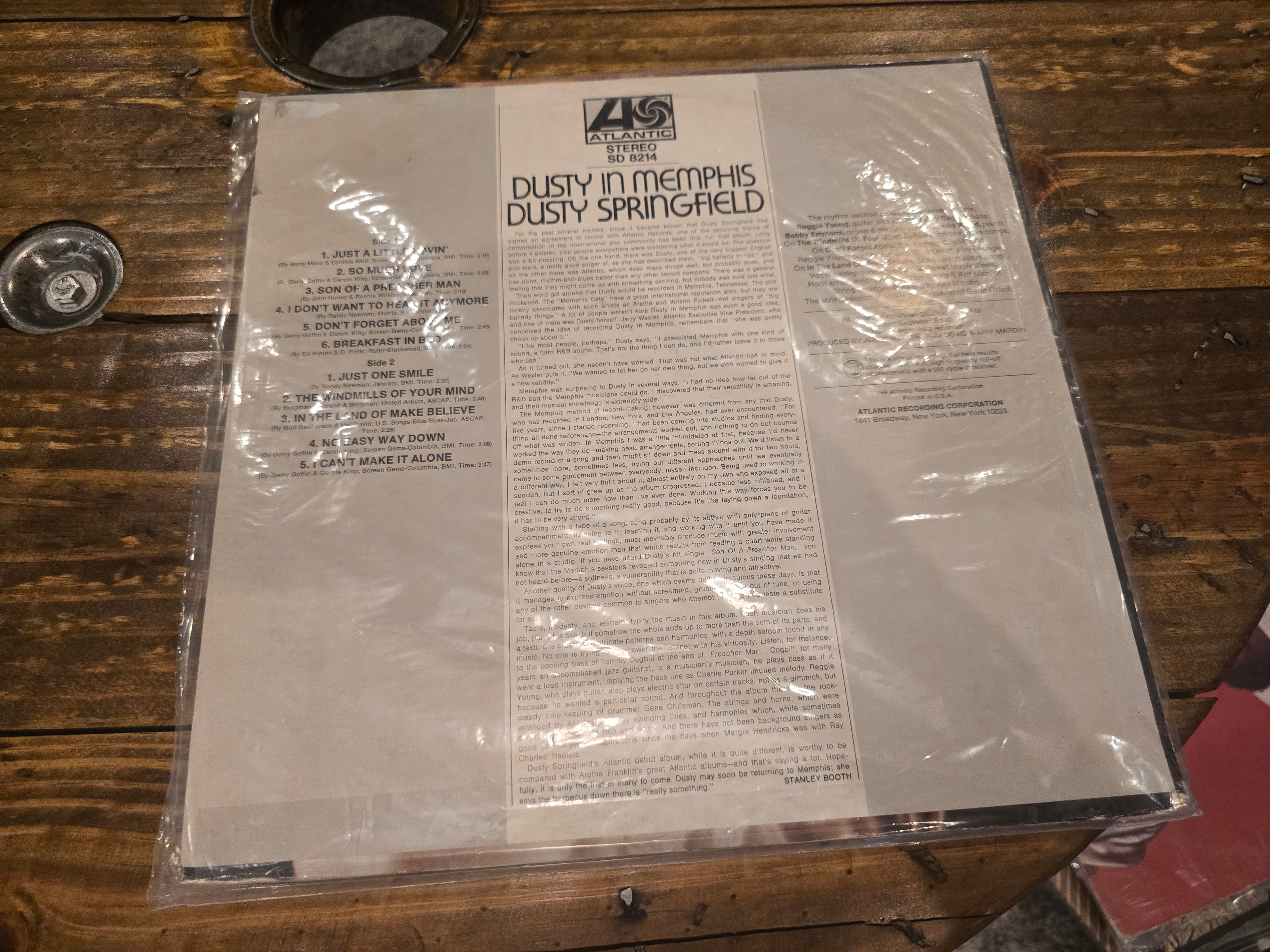 Dusty Springfield – Dusty in Memphis (1969, LP, Atlantic Records, STA-681480)