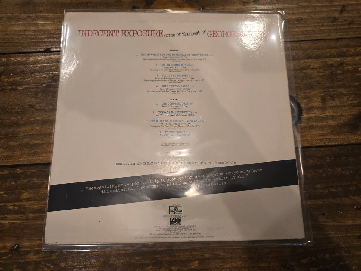 George Carlin – Indecent Exposure (1978, LP, Little David Records, LD-1076)