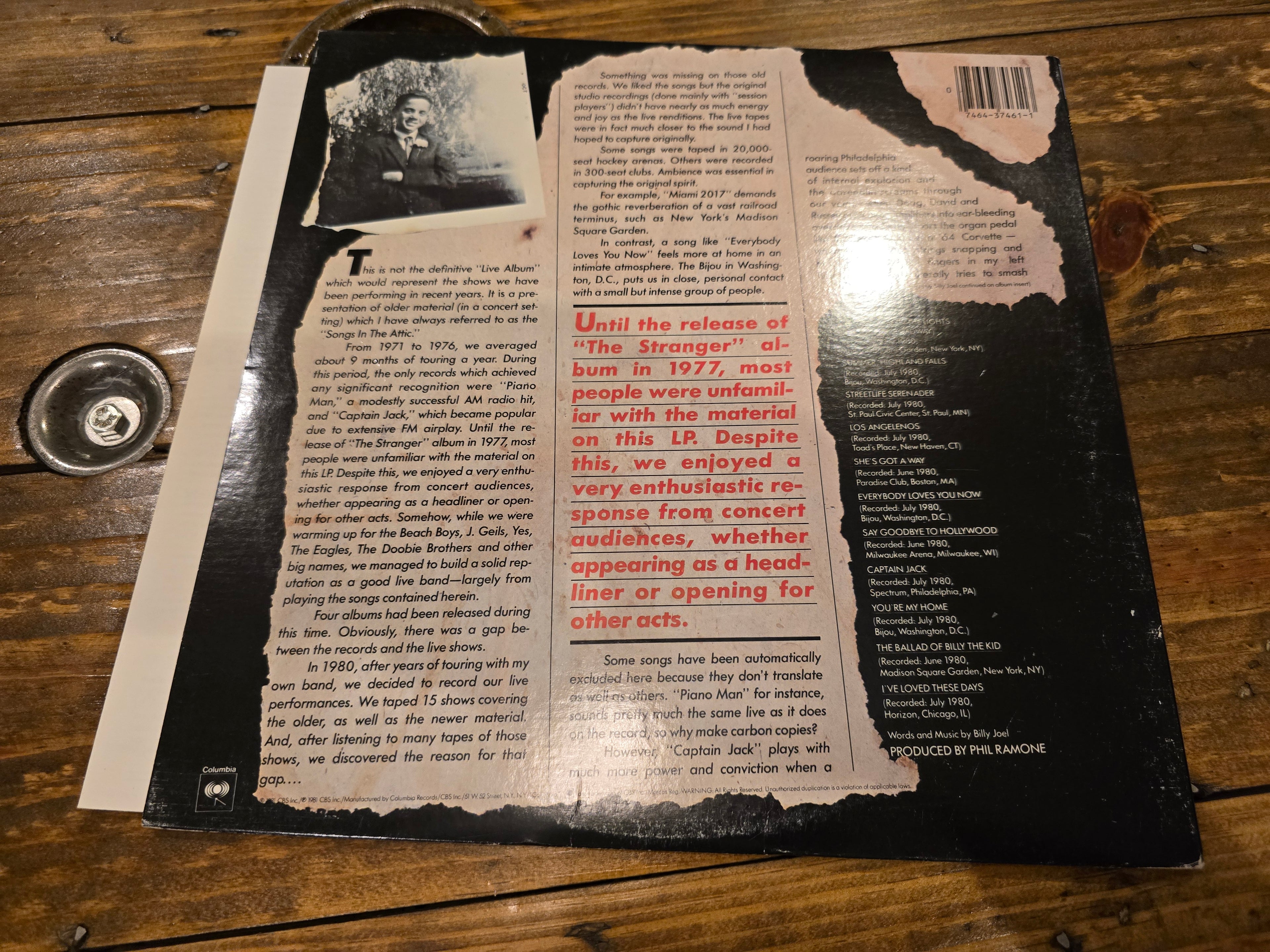 Billy Joel – Songs in the Attic (1981, LP, Columbia Records, BL 37461)