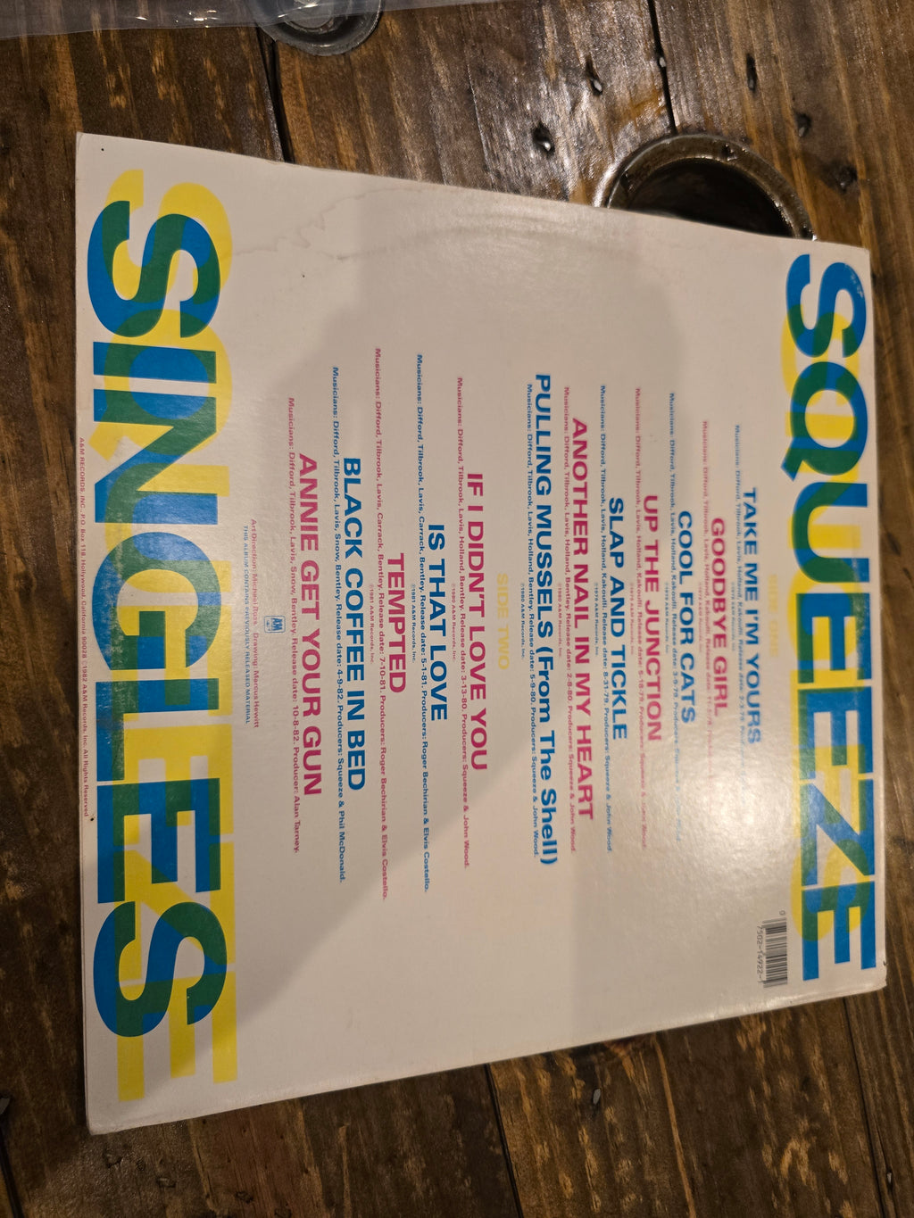 Squeeze – Singles – 45's and Under (1982, LP, A&M Records, SP-4922)
