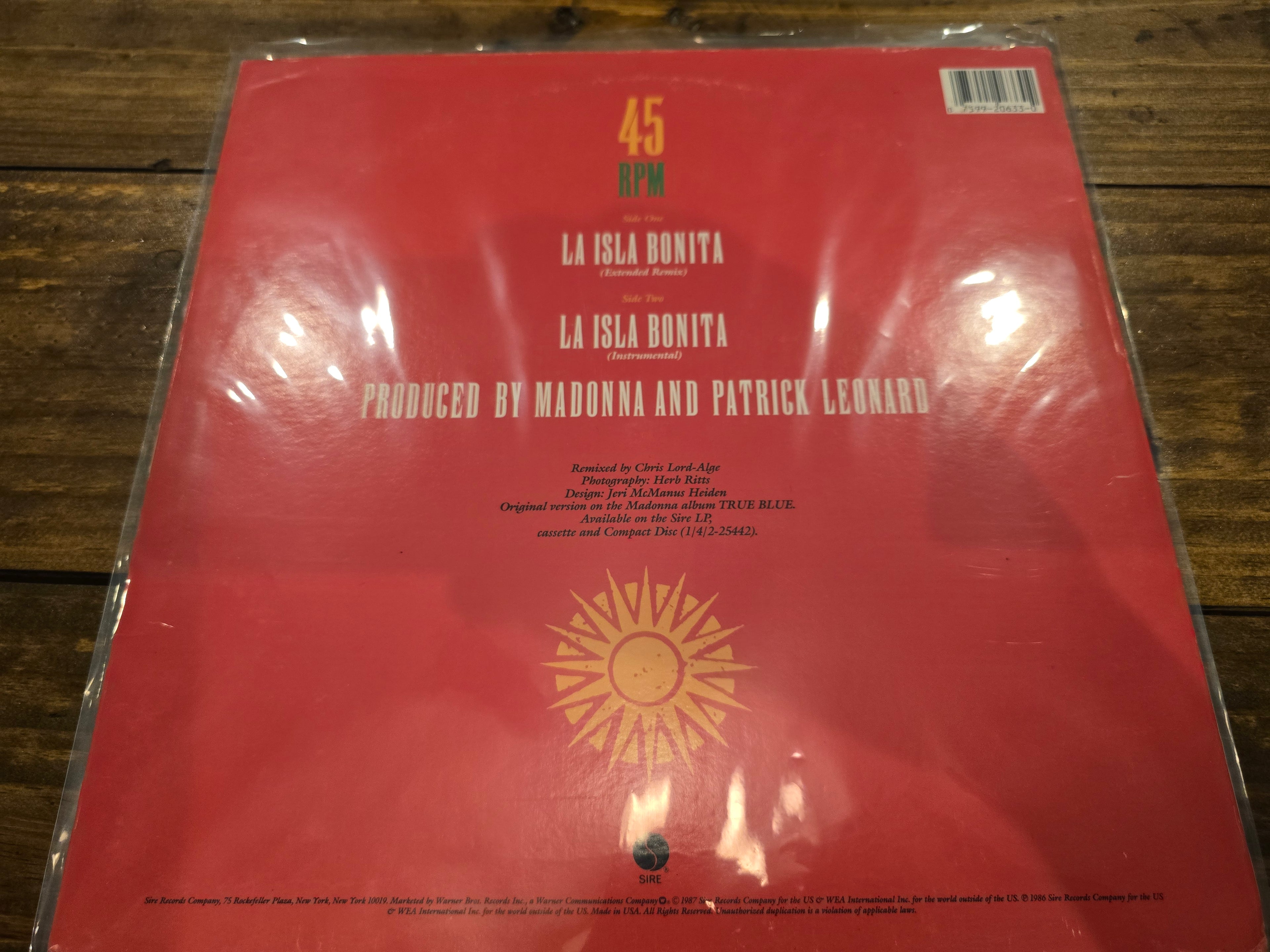 Madonna – La Isla Bonita (12" Single, Sire Records, 020633)
