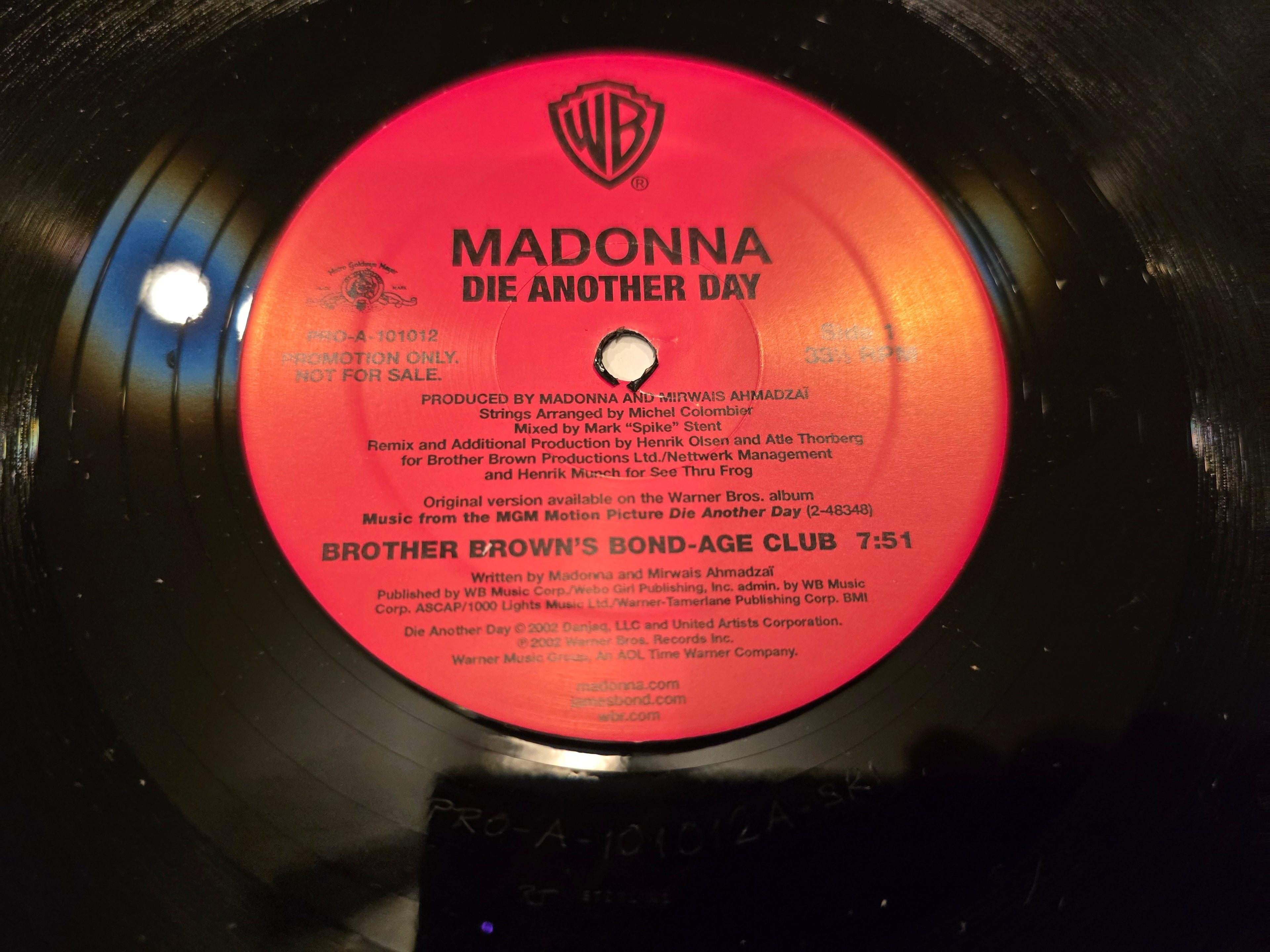 Madonna – Die Another Day (12" Single, Warner Bros. Records, PRO-A-101012)