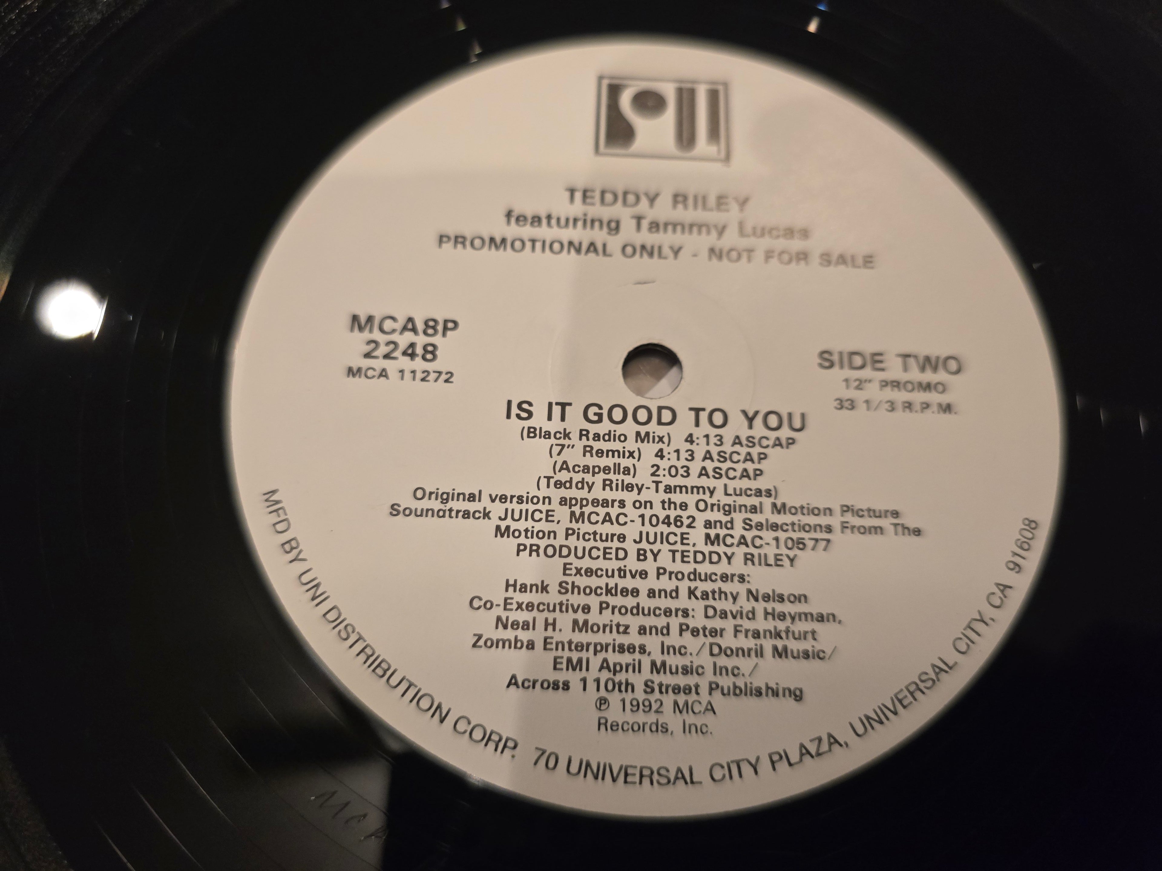 Teddy Riley featuring Tammy Lucas – Is It Good to You (12" Single, MCA Records, MCA8P)