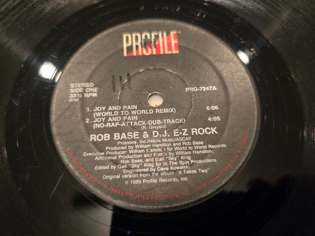 Rob Base & DJ E-Z Rock – Joy and Pain (US 12" Single, Profile Records PRO 7247A, 1988)