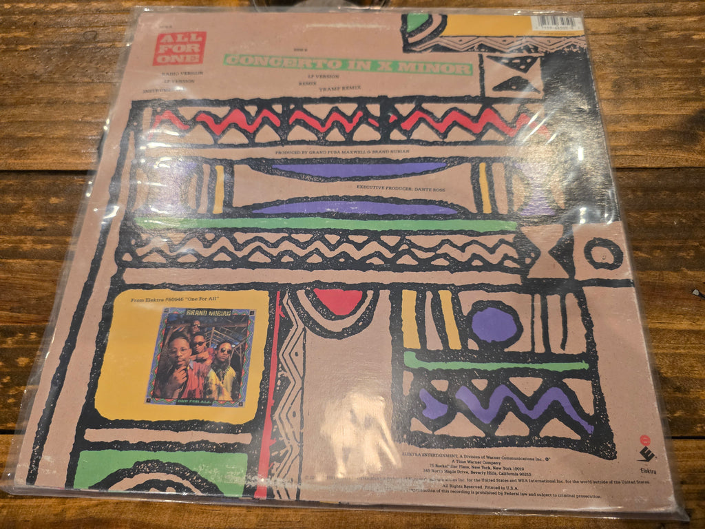 Brand Nubian – All for One (US 12" Single, Elektra 0-66505, 1990)