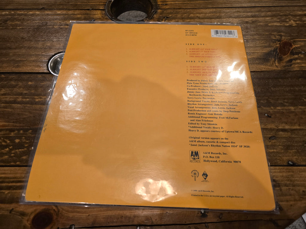 Janet Jackson – Alright (1990, 12" Single, A&M Records, SP-12351)