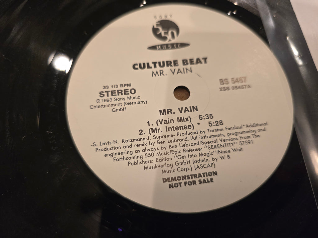 Culture Beat – Mr. Vain (1993, 12" Single, Promo, Epic, BS 5457)