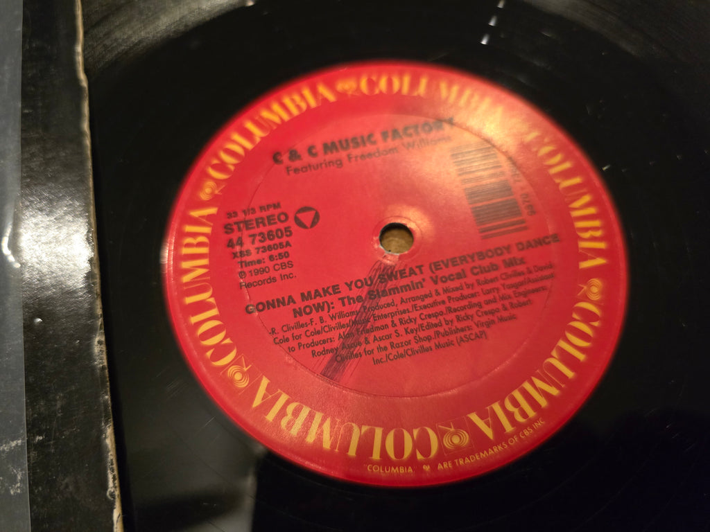 C&C Music Factory – Gonna Make You Sweat (Everybody Dance Now) (1990, 12" Single, Columbia, 44 73605)