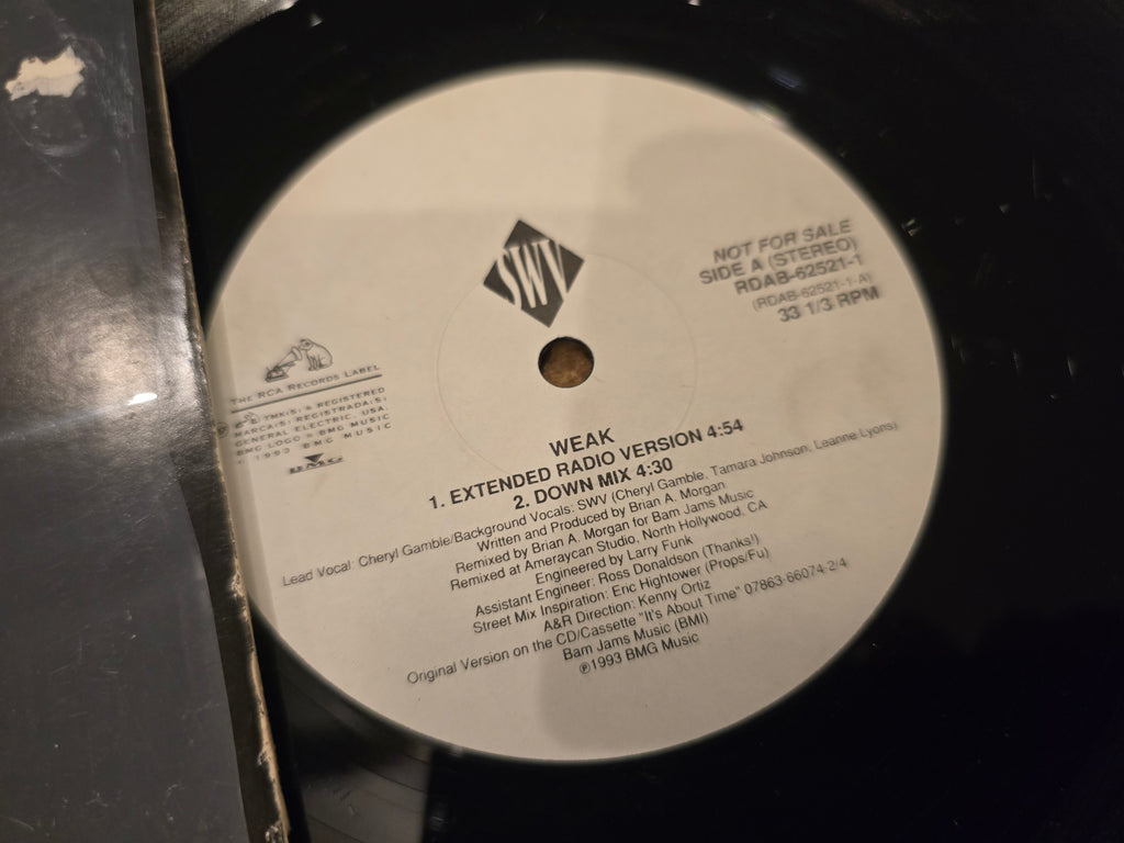 SWV – Weak (1992, 12" Single, Promo, RCA Records, RDAB-62521-1)