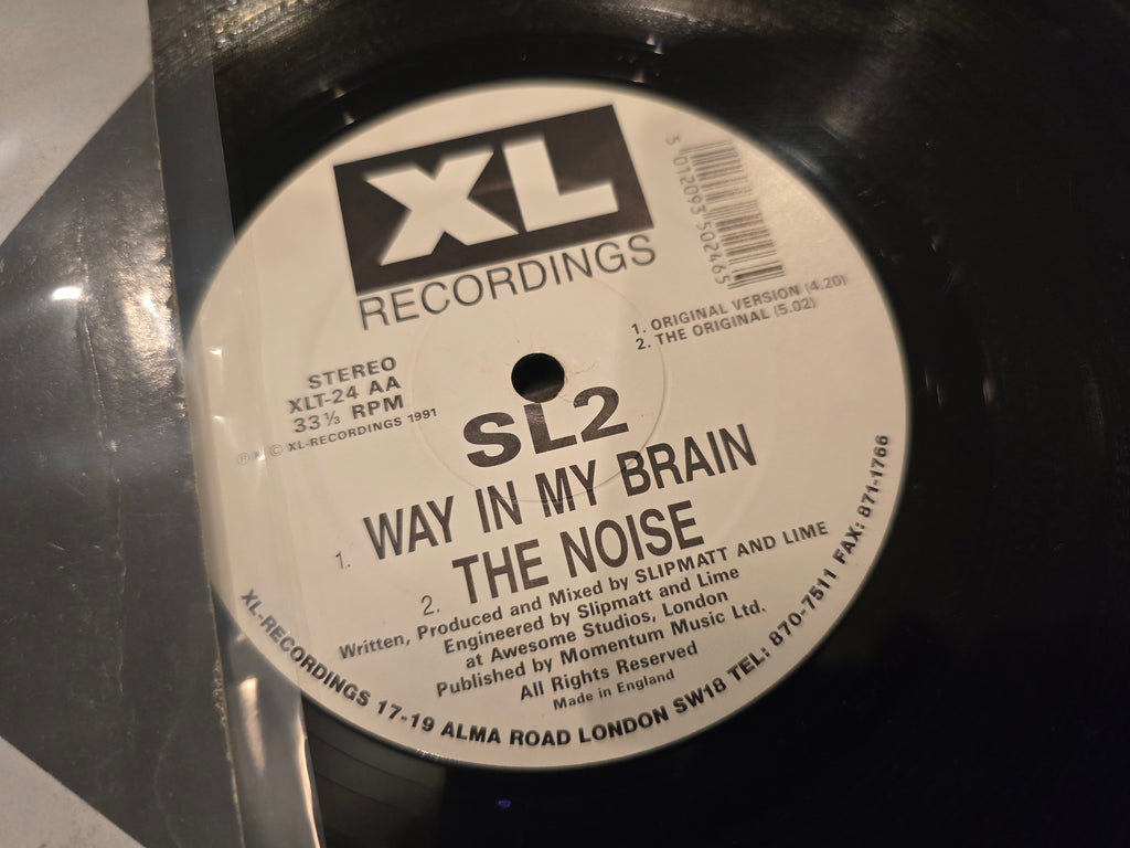 SL2 – Way in My Brain (1991, 12" Single, XL Recordings, XLT 24)