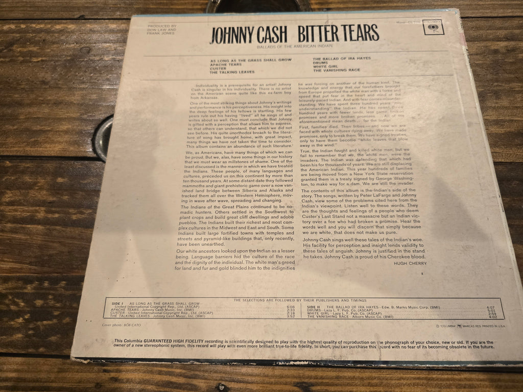 Johnny Cash - Bitter Tears: Ballads of the American Indian, Columbia CL 2248