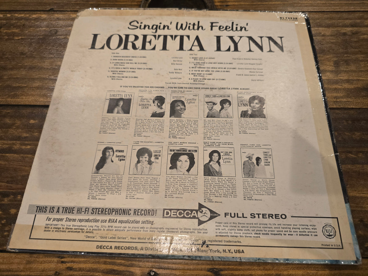 Loretta Lynn - Singin' with Feelin', Decca DL 74930