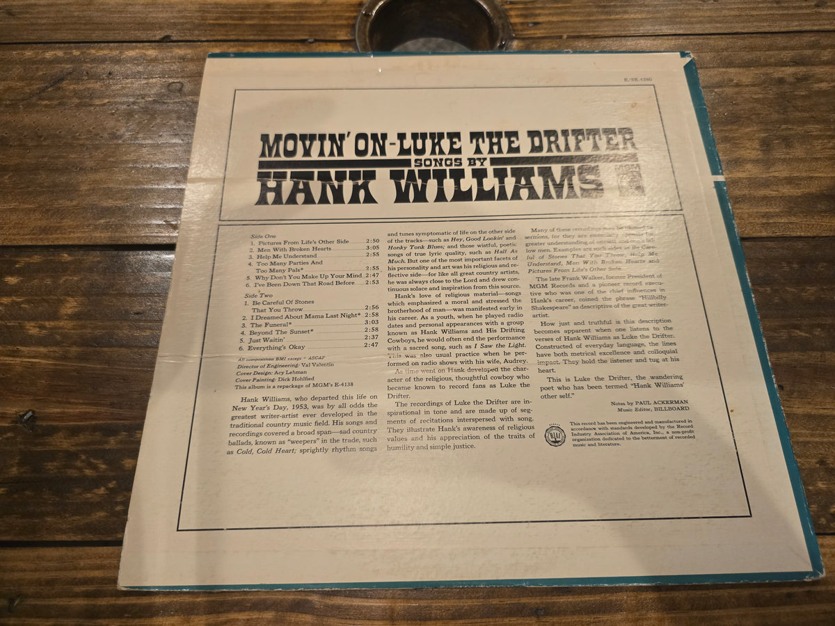 Hank Williams as Luke the Drifter – Movin’ On (SE-4380)