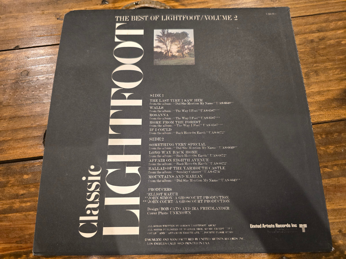 Gordon Lightfoot – Classic Lightfoot: The Best of Lightfoot, Volume 2 (1971, UAS-5510)