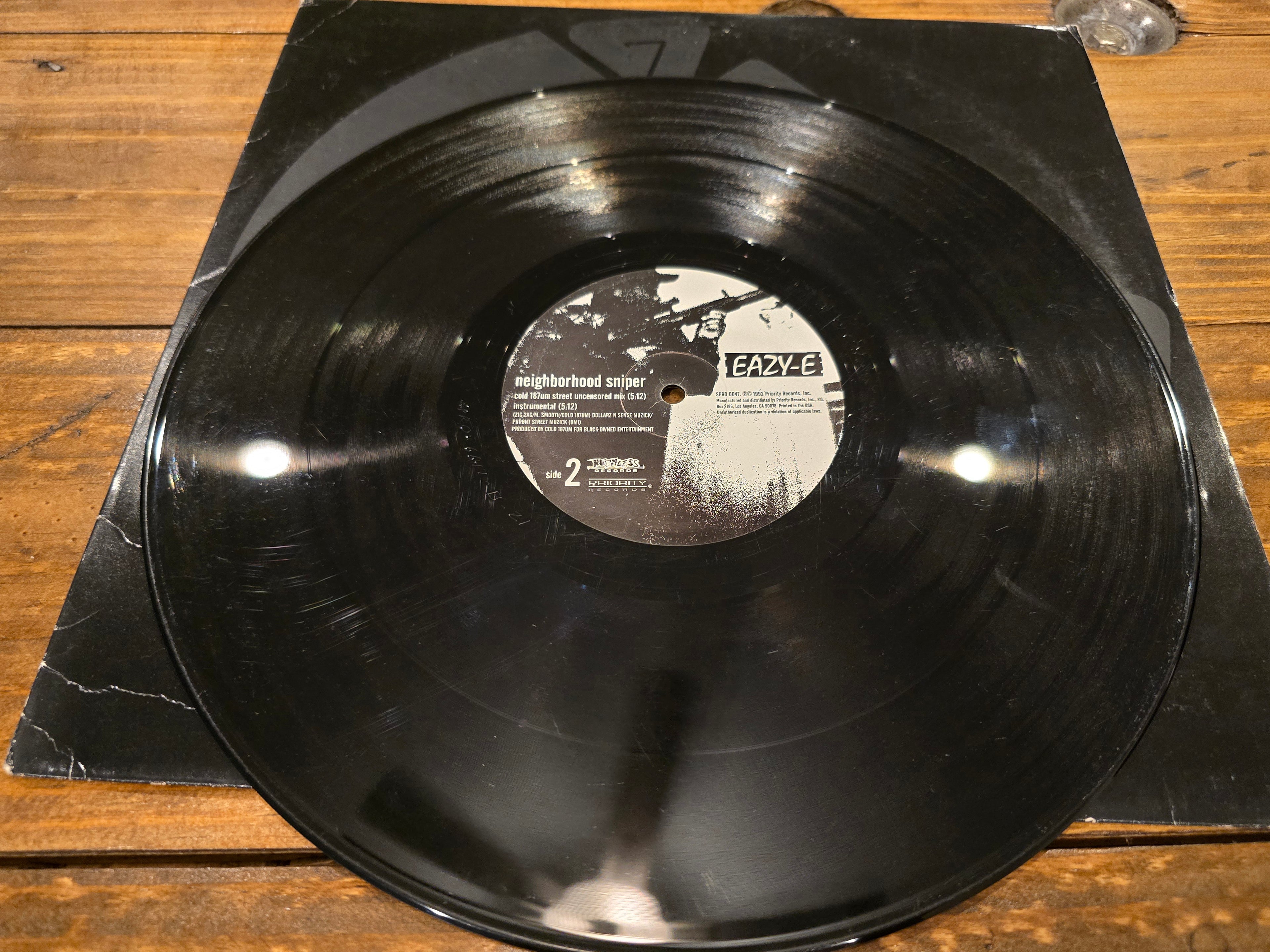 Eazy-E – Only If You Want It / Neighborhood Sniper (US Promo 12" Single, Ruthless/Interscope SPRO 6647, Rainbo Records)