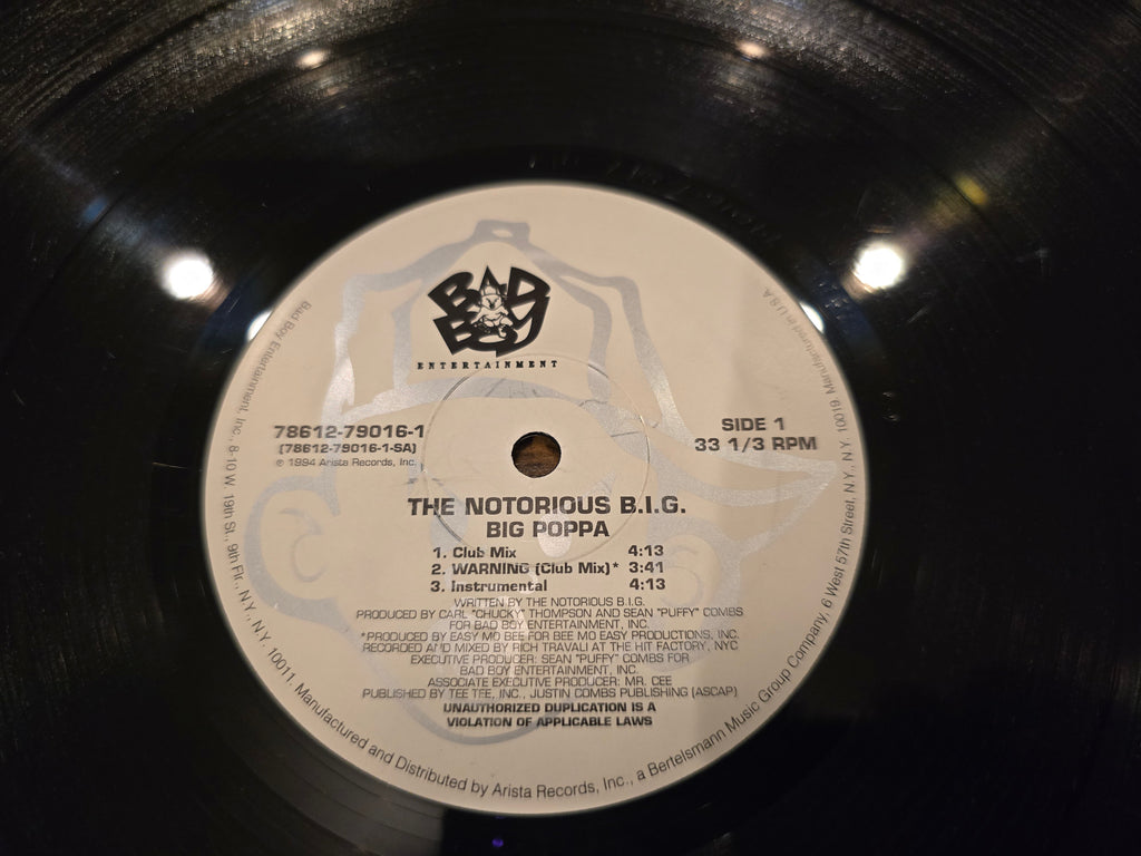 The Notorious B.I.G. – Big Poppa / Warning (US Promo 12" Single, Bad Boy 78612-79016-1, SRC First Stamper)