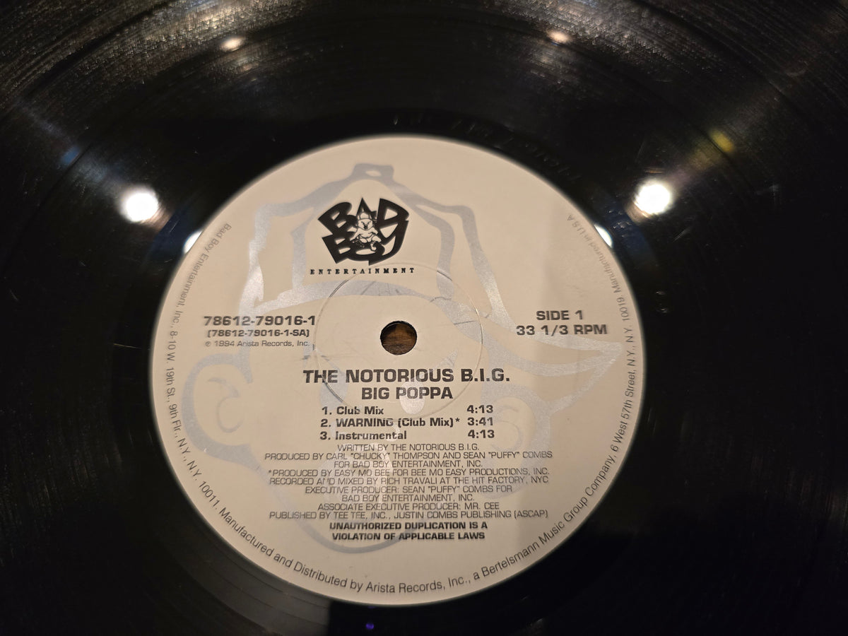 The Notorious B.I.G. – Big Poppa / Warning (US Promo 12" Single, Bad Boy 78612-79016-1, SRC First Stamper)