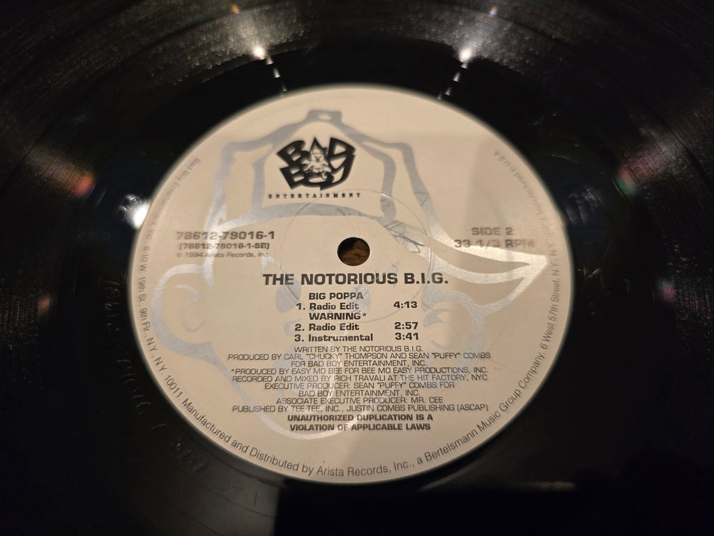 The Notorious B.I.G. – Big Poppa / Warning (US Promo 12" Single, Bad Boy 78612-79016-1, SRC First Stamper)