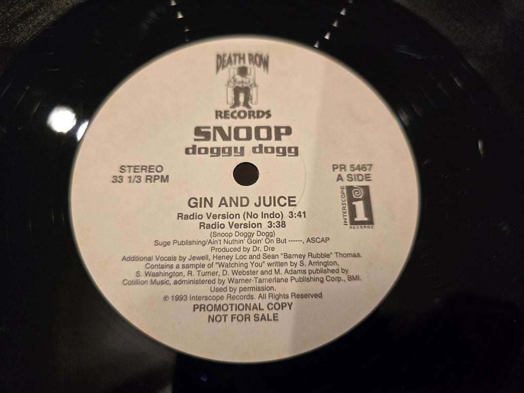 Snoop Doggy Dogg – Gin and Juice (US Radio Promo 12" Single, Death Row/Interscope PR 5467, SRC Pressing)