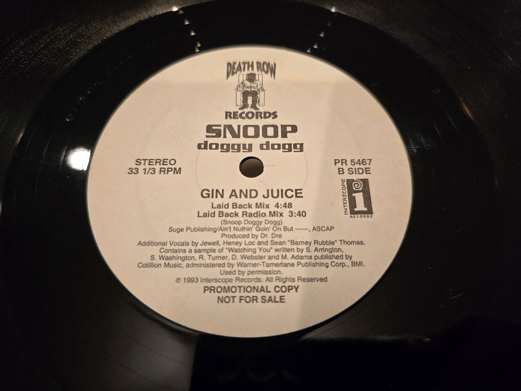 Snoop Doggy Dogg – Gin and Juice (US Radio Promo 12" Single, Death Row/Interscope PR 5467, SRC Pressing)