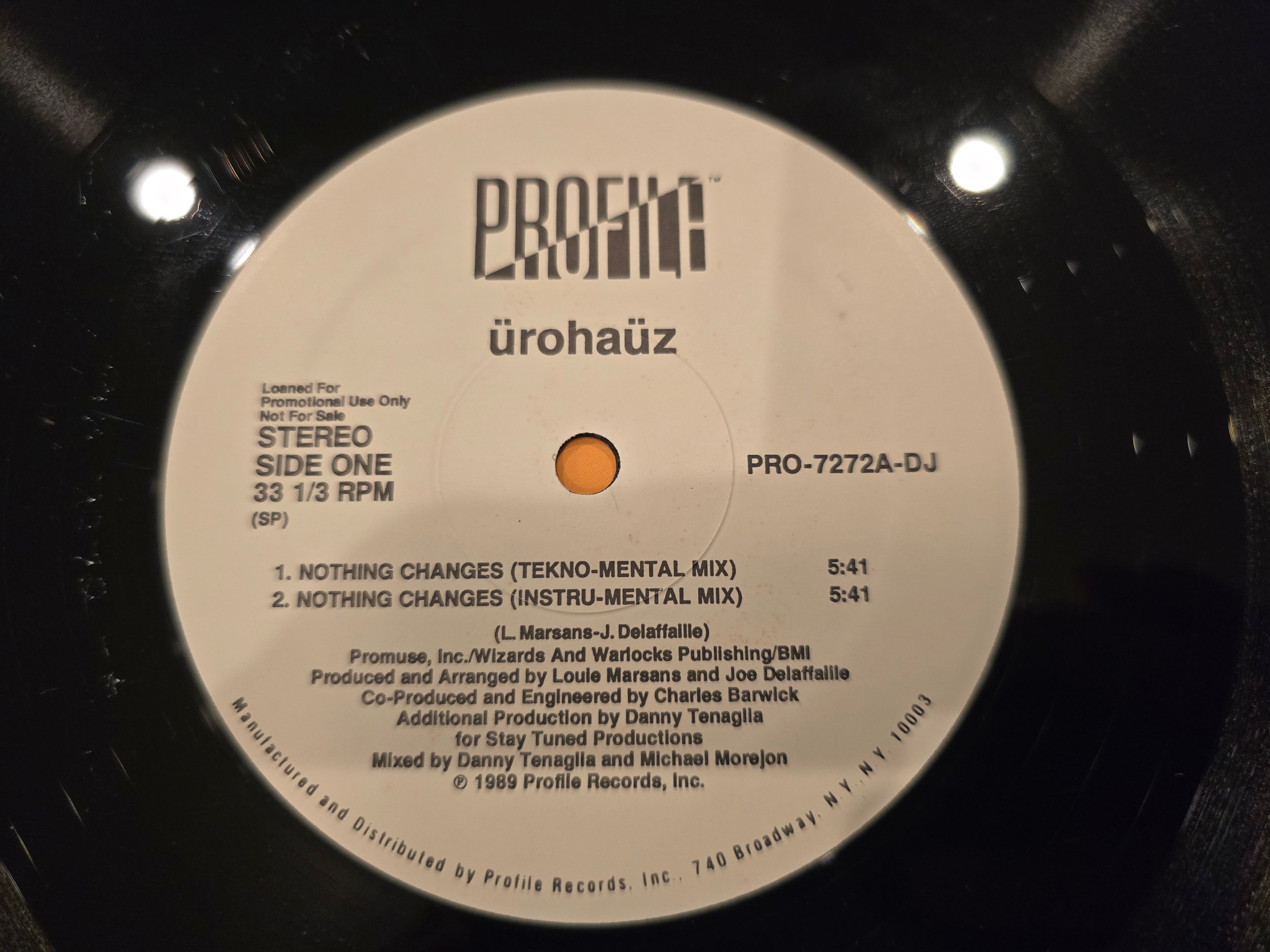 Rohauz / Urohauz – Nothing Changes (DJ Promo 12", 1989 Electronic House, PRO-7272-DJ)