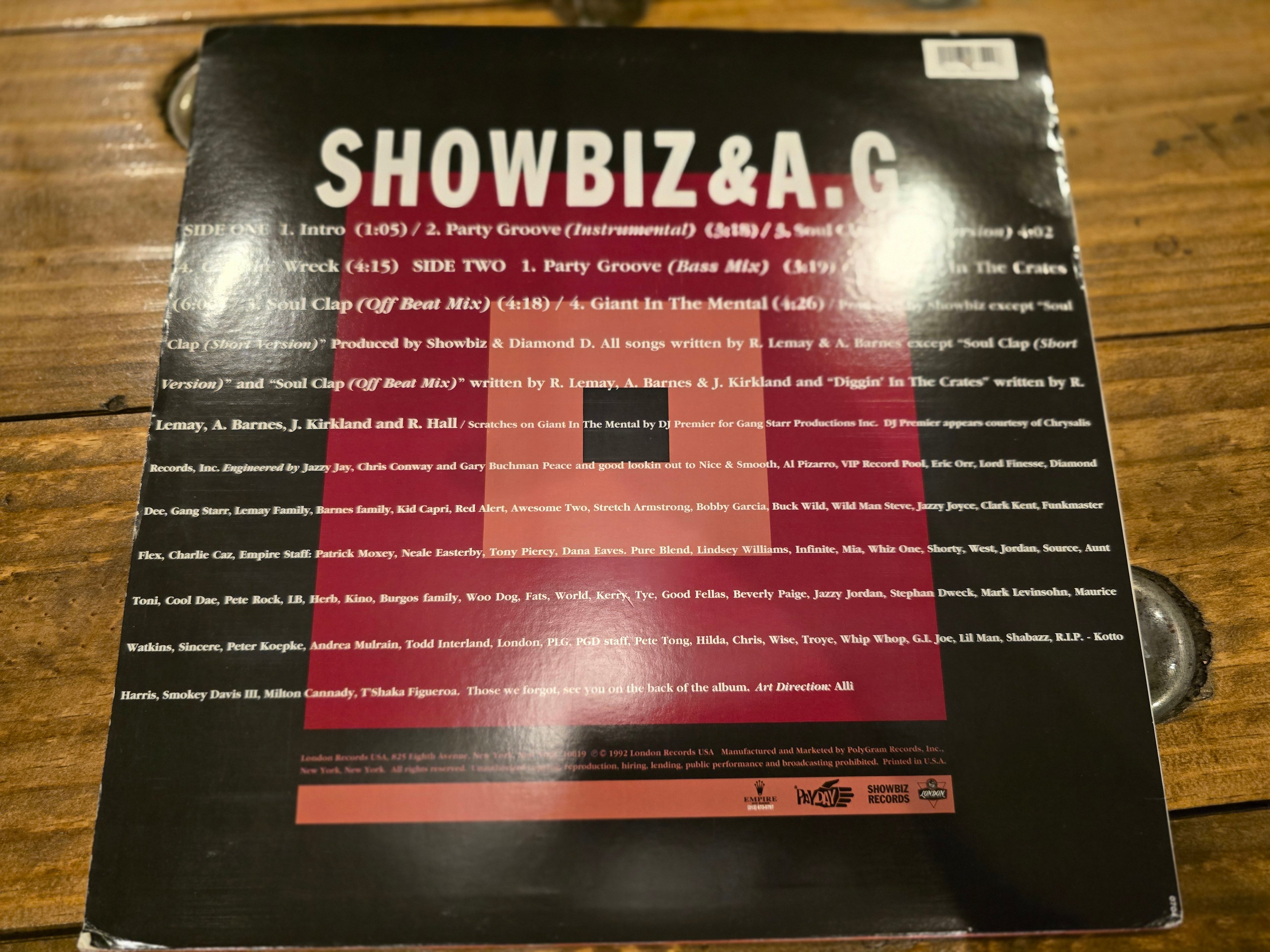 Showbiz & A.G. – Party Groove / Soul Clap EP (Original US Pressing, Payday 422-828-309-1, SRC / Masterdisk)