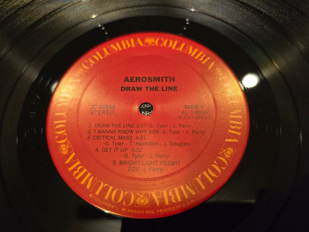 Aerosmith – Draw the Line (Original US White Label Promo LP, Columbia JC 34856, EX)