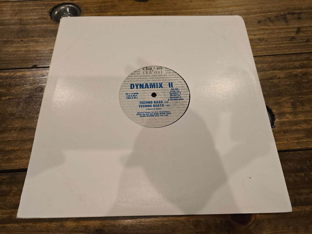 Dynamix II – Techno Bass / Feel the Bass (Original US 12", Crispy Records CR-001, Misprint White Sticker Variant)