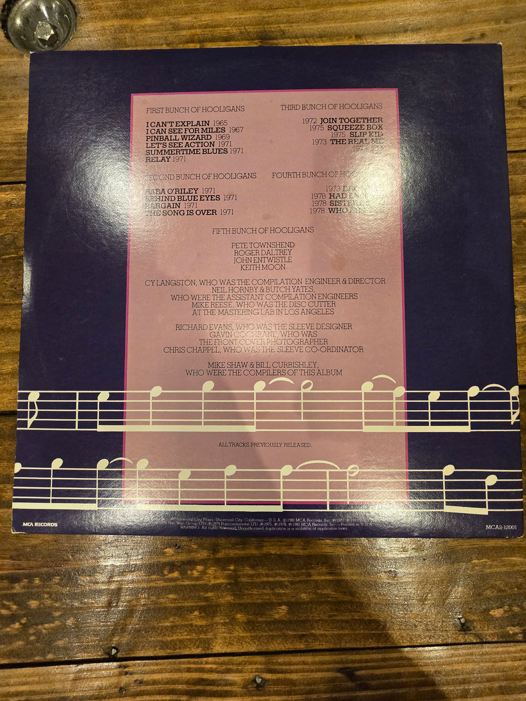 The Who – Hooligans (Original US 2-LP, MCA MCA2-12001, Terre Haute Pressing)