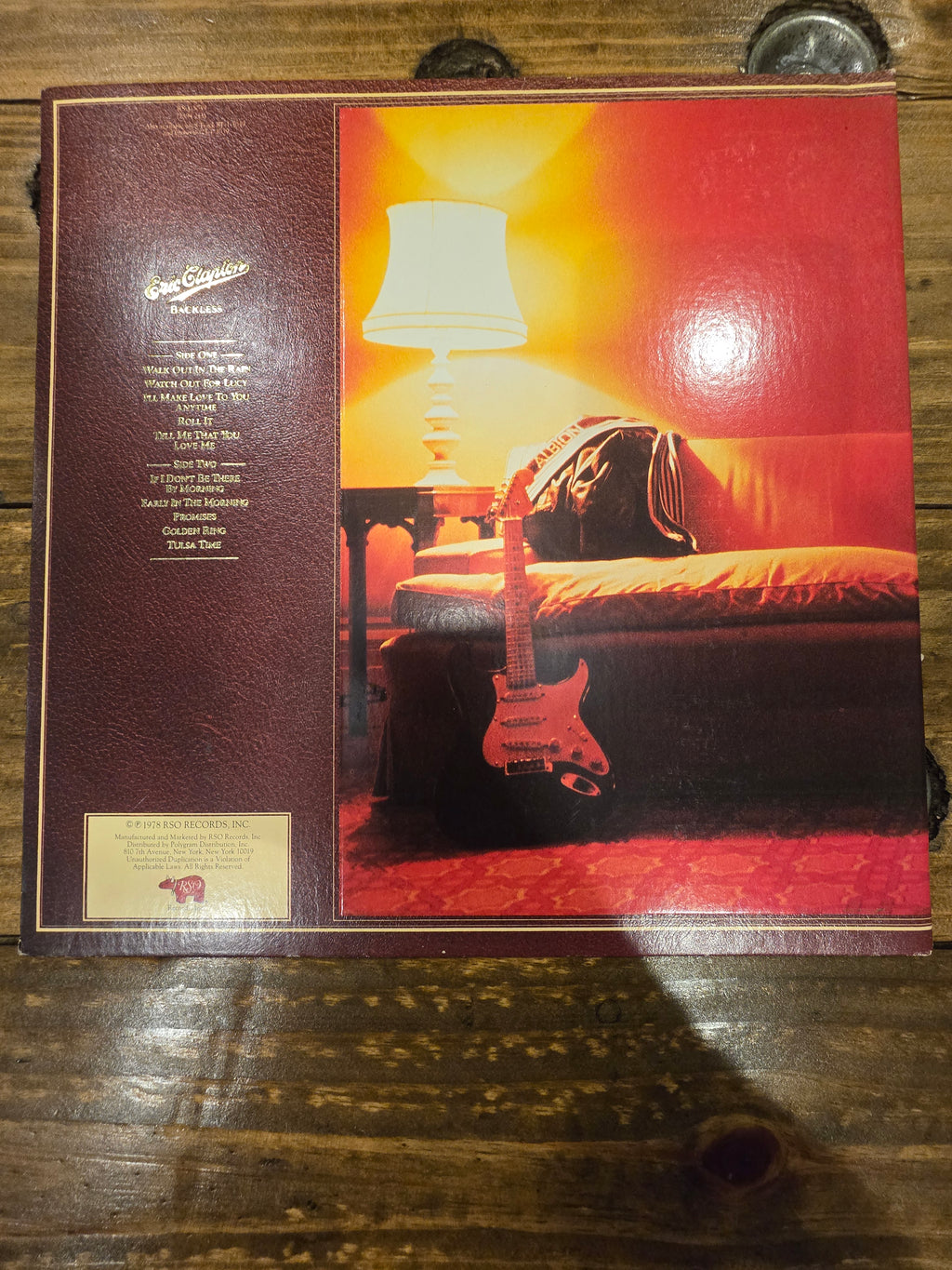 Eric Clapton – Backless (Original US Pressing, RSO RS-1 3039, GRT/Terre Haute)