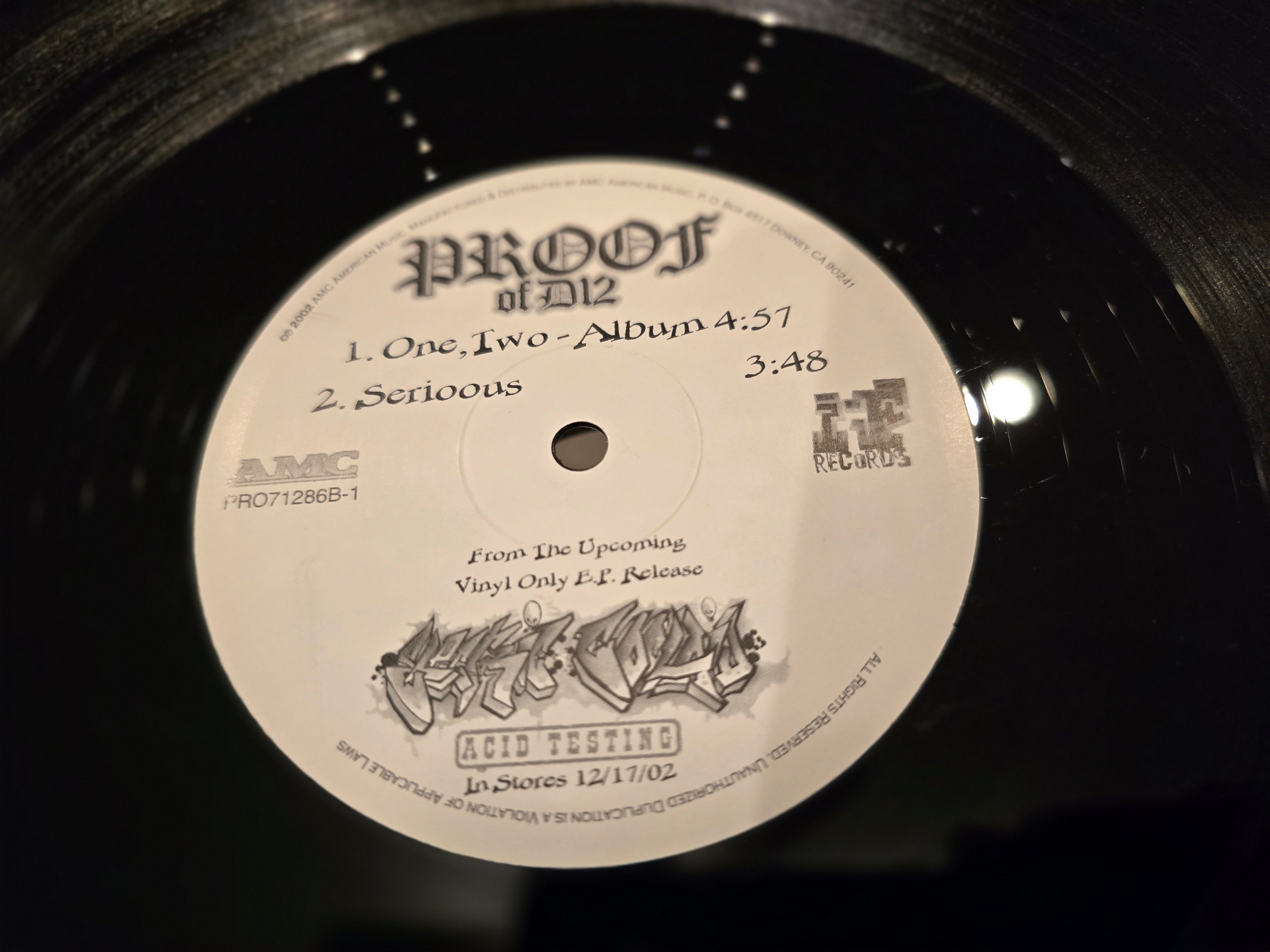 D12 – Proof (US Promo 12" Single, Shady/Interscope PRO-71286)