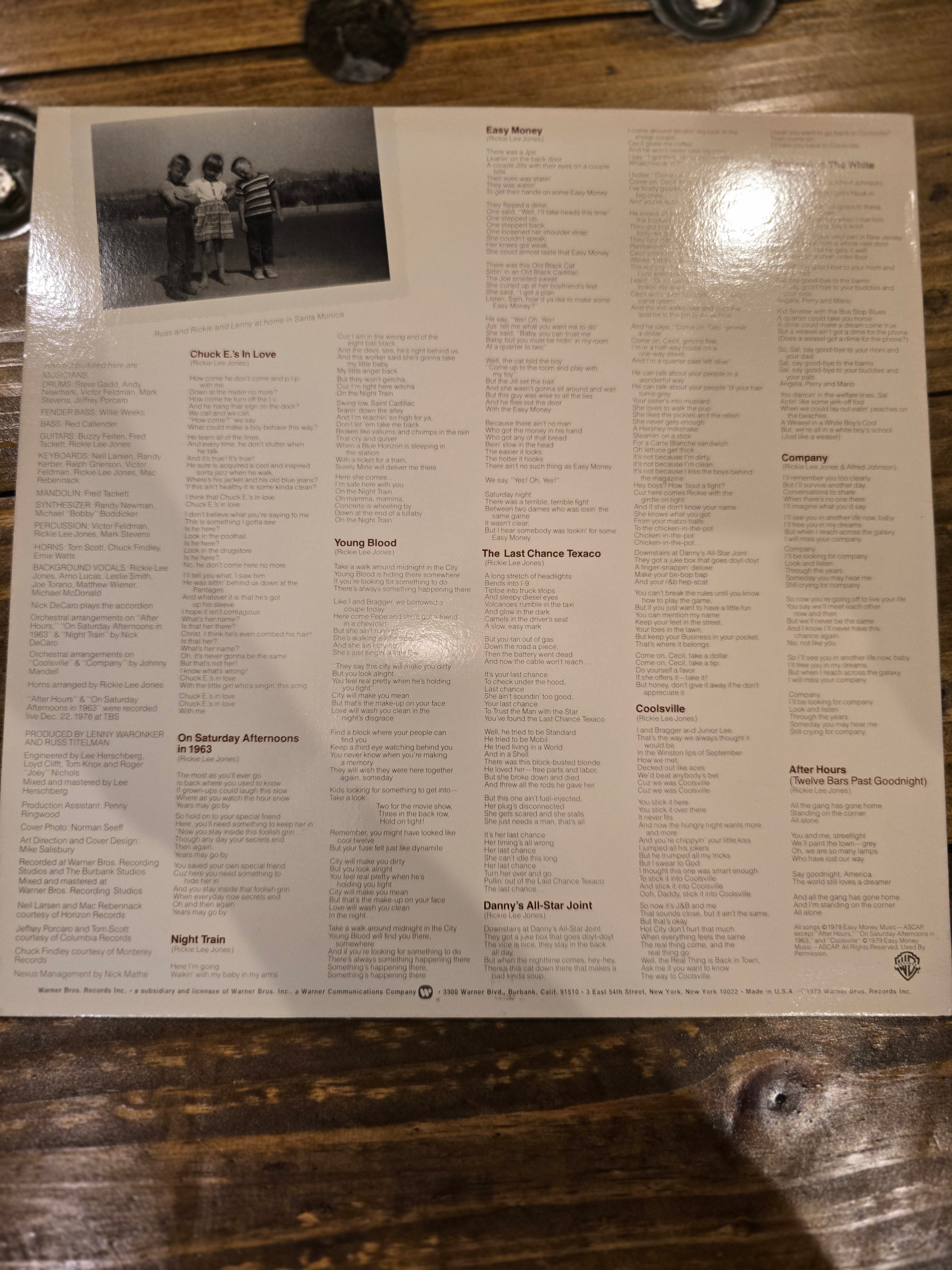 Rickie Lee Jones – Rickie Lee Jones (Original US Pressing, Warner Bros. BSK-3296, First Cut)