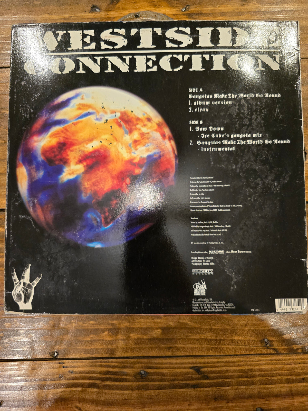 Westside Connection – Gangstas Make the World Go Round (US 12" Single, Priority PVL-53264, SRC First Stamper)