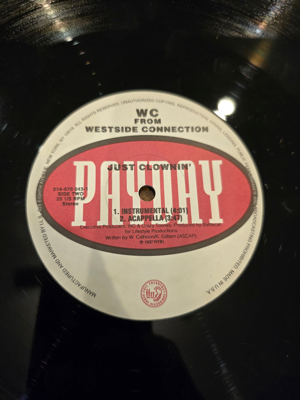 WC and the Maad Circle – Just Clownin' (US 12" Single, PolyGram/Mercury 314-570-043-1, Hub Pressing)