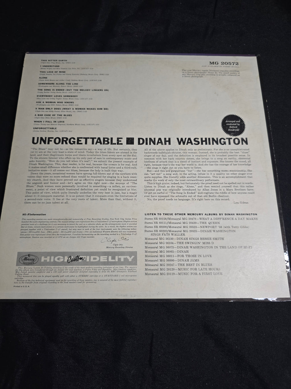 Dinah Washington - Unforgettable (MG-20572)