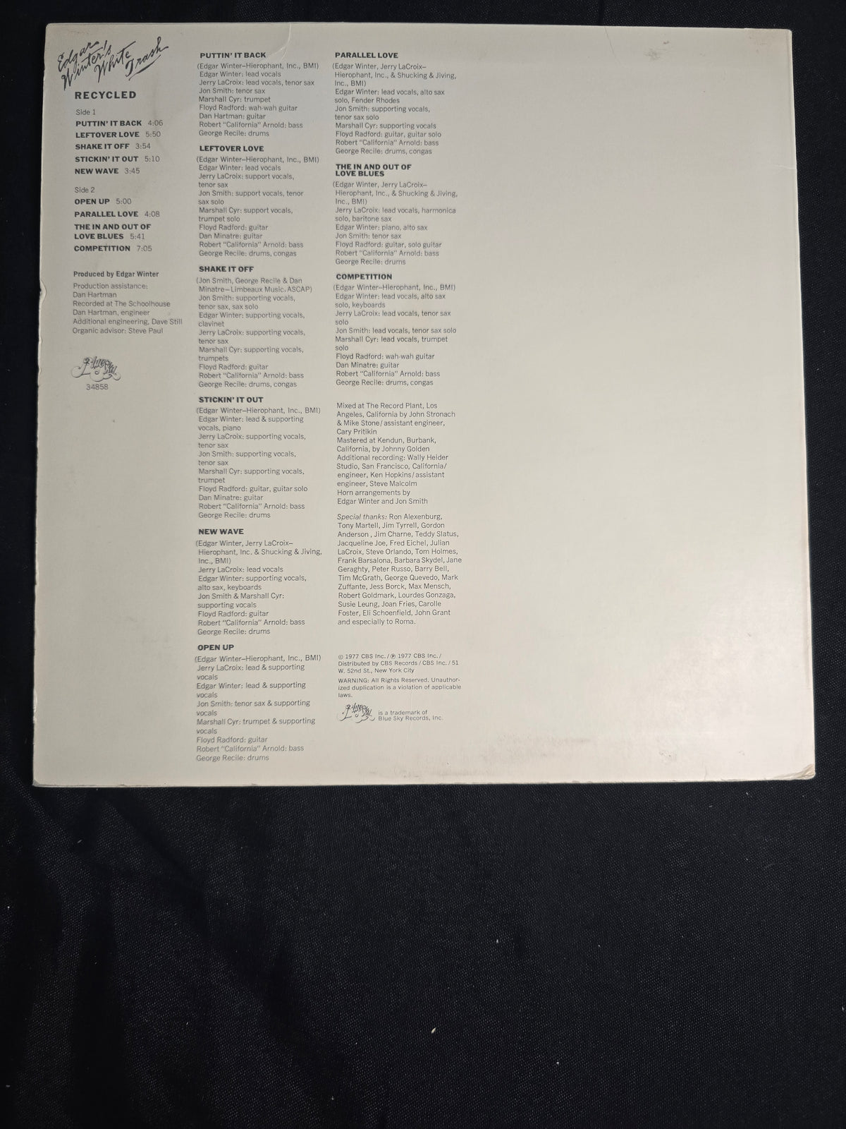 Edgar Winter's White Trash - Edgar Winter's White Trash (AL-34858)