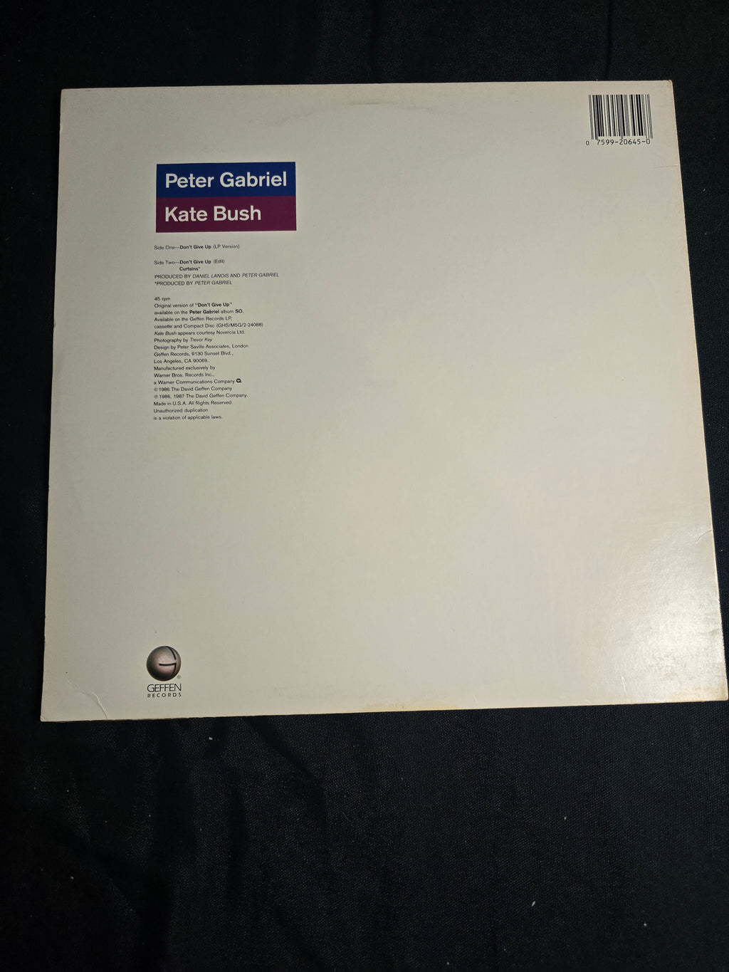 Peter Gabriel - Don't Give Up (7", 0-20645)