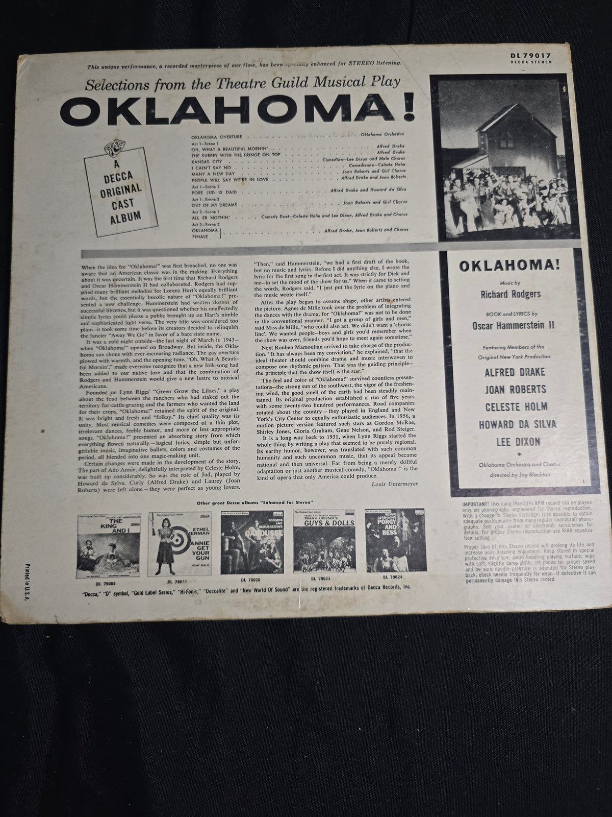 Oklahoma! (Original Motion Picture Soundtrack) (DL-79017)