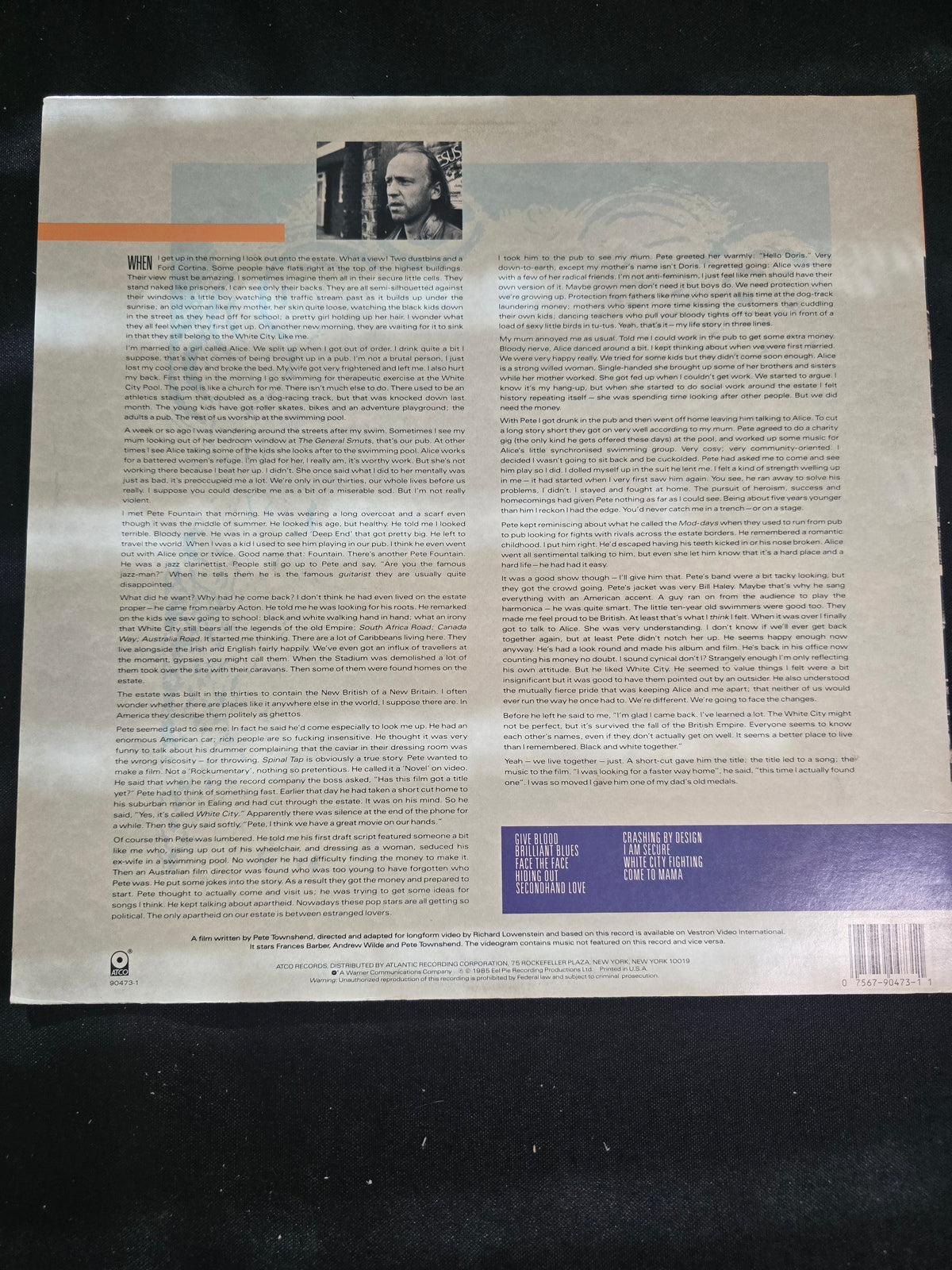 Pete Townshend – White City: A Novel (Atco 90473-1)