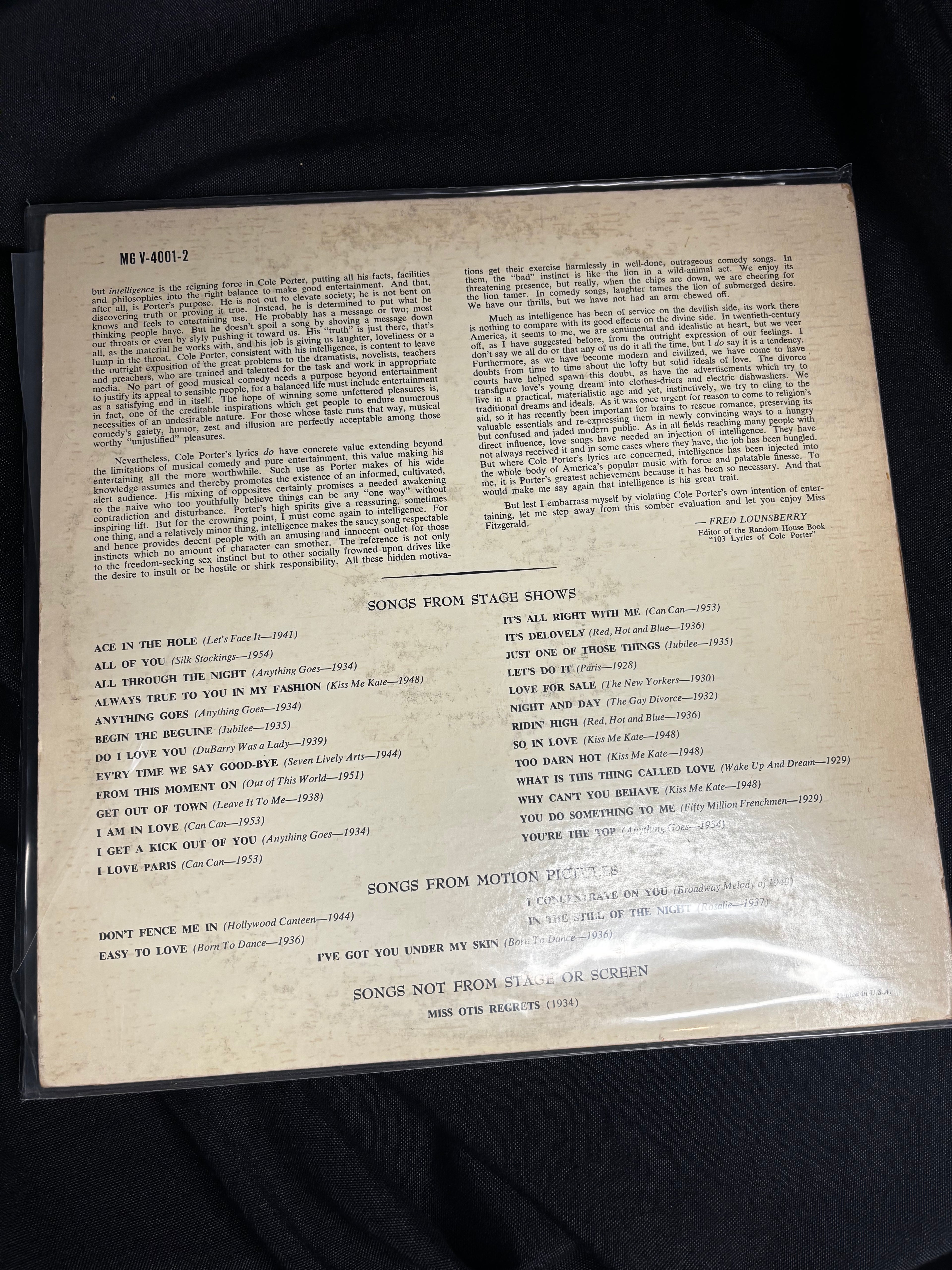 Ella Fitzgerald – Ella Fitzgerald Sings the Cole Porter Song Book (1956, MG V-4001-2)