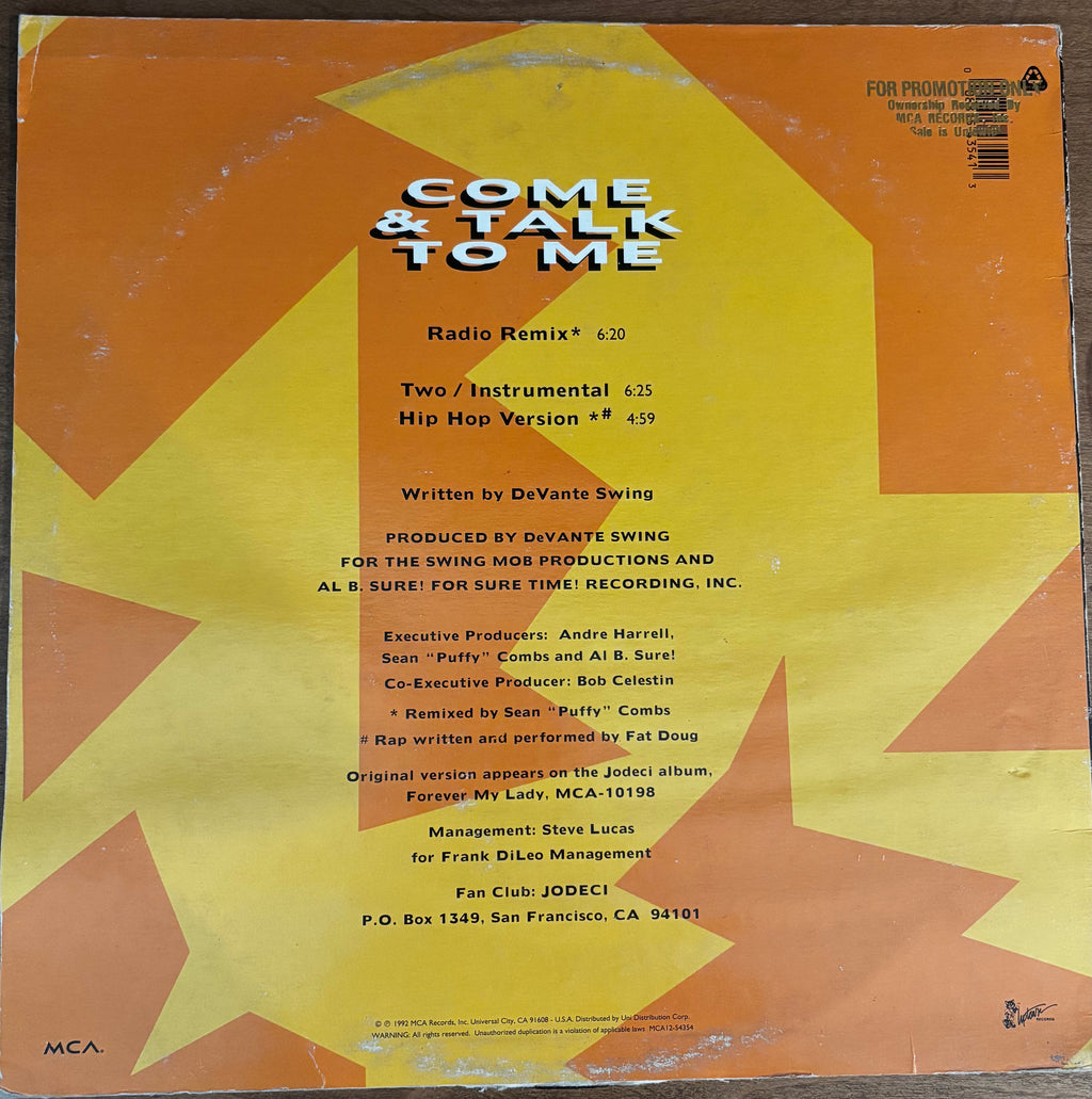 Jodeci – “Come & Talk to Me” (1992) 12" Promotional Single